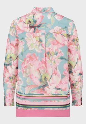 Mint/Rose Floral Long Sleeve Blouse - 8032/1850