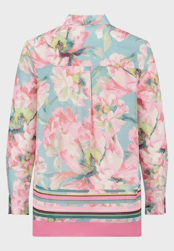 Mint/Rose Floral Long Sleeve Blouse - 8032/1850