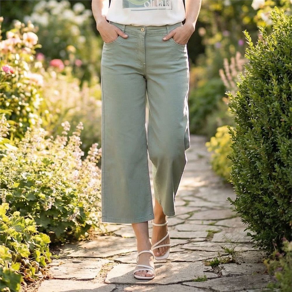 Grey Mist Wide Leg Cropped Jeans - 6152/1832