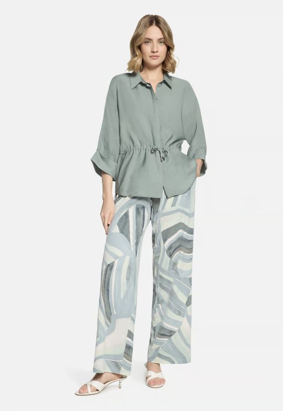 Chinois Green Drawstring Shirt - 8031/1836