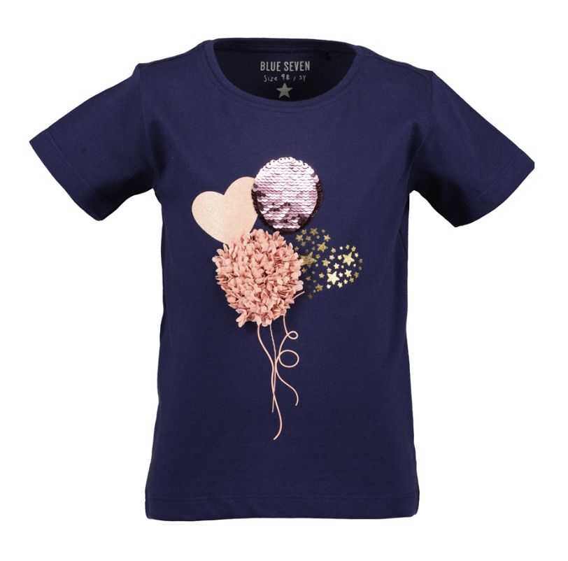 Girl's Navy Hearts &amp; Baloons Top 702409-5680