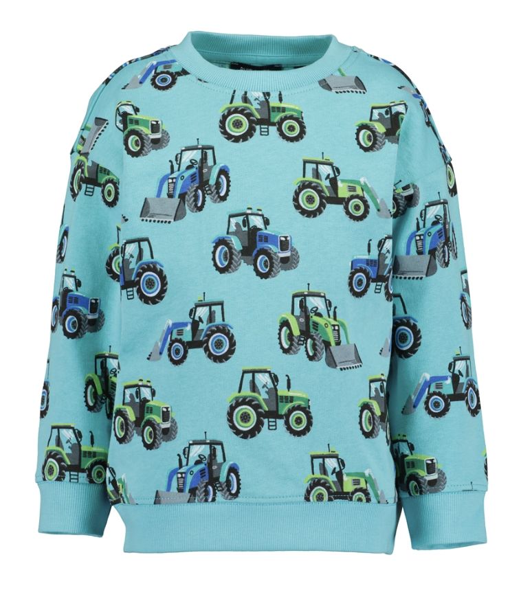 Boy's Aqua Tractor Print Sweatshirt 817668-6650