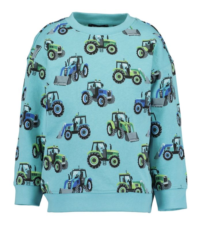 Boy's Aqua Tractor Print Sweatshirt 817668-6650
