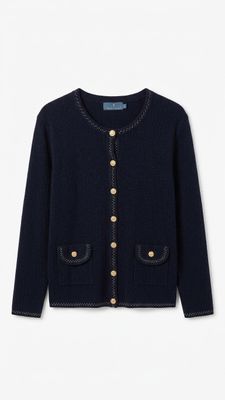 Night Sky Textured Jacket with Gold Buttons DM185