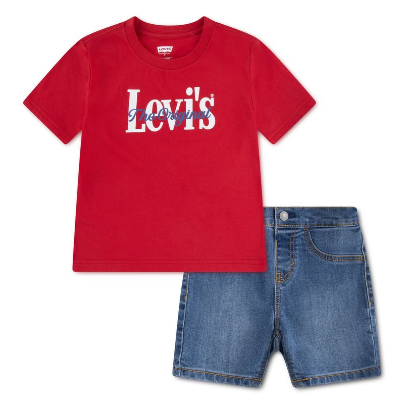 Baby Original Tee And Denim Shorts 2-piece Set 6EP622-RCU