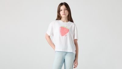 Teenager Strawberry Flared Top 4EP666-W1T
