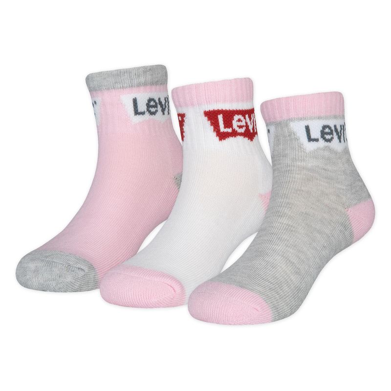 Girls 3 Pack Batwing Quarter Socks L0078-A4U