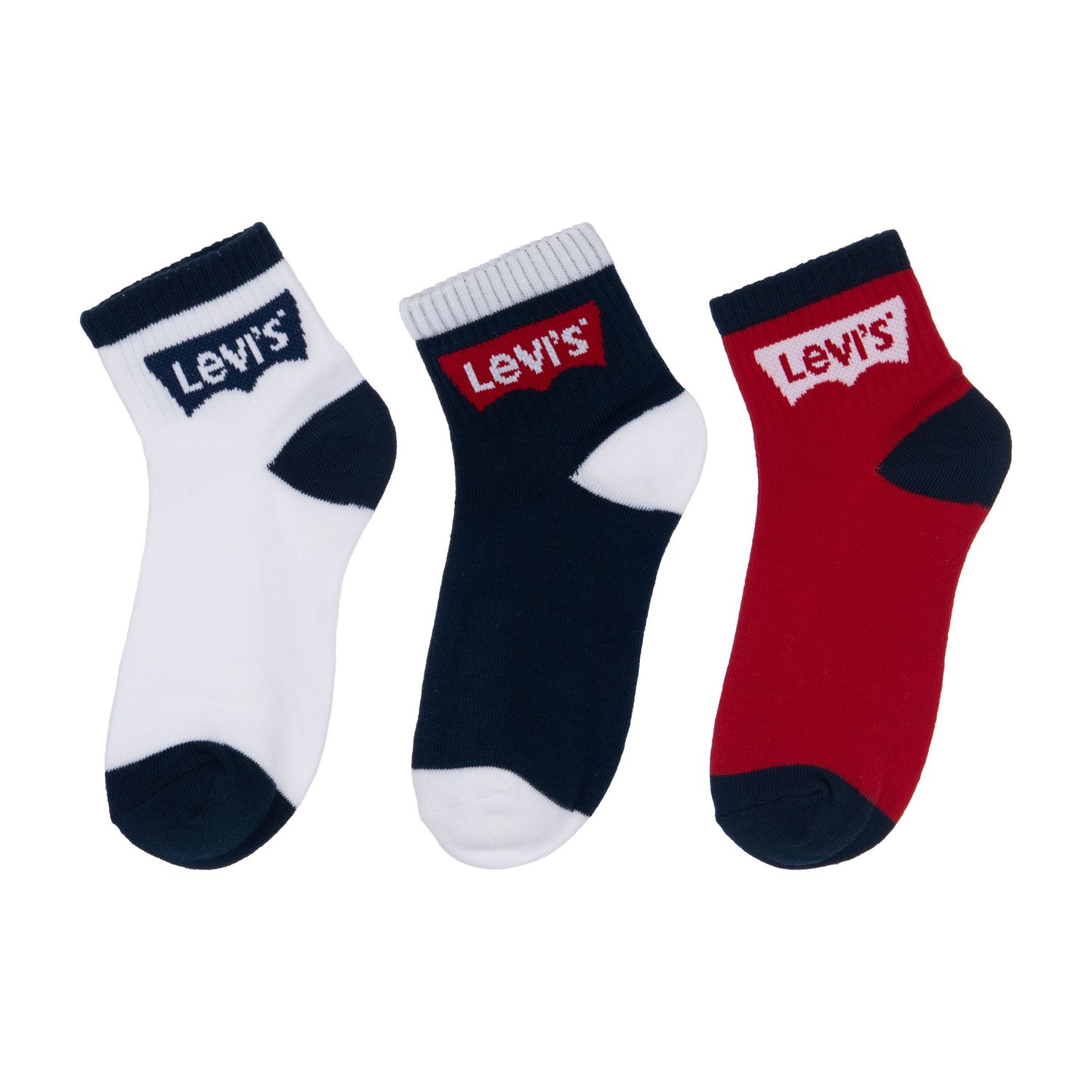 Boys 3 Pack Batwing Quarter Socks L0078-C8D