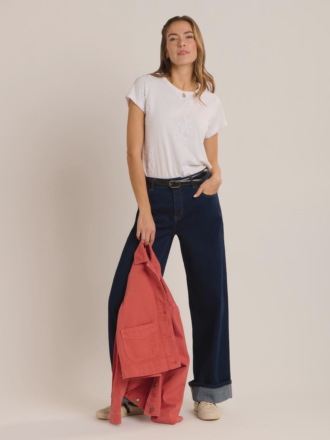 Agathe Embroidered T-Shirt - White