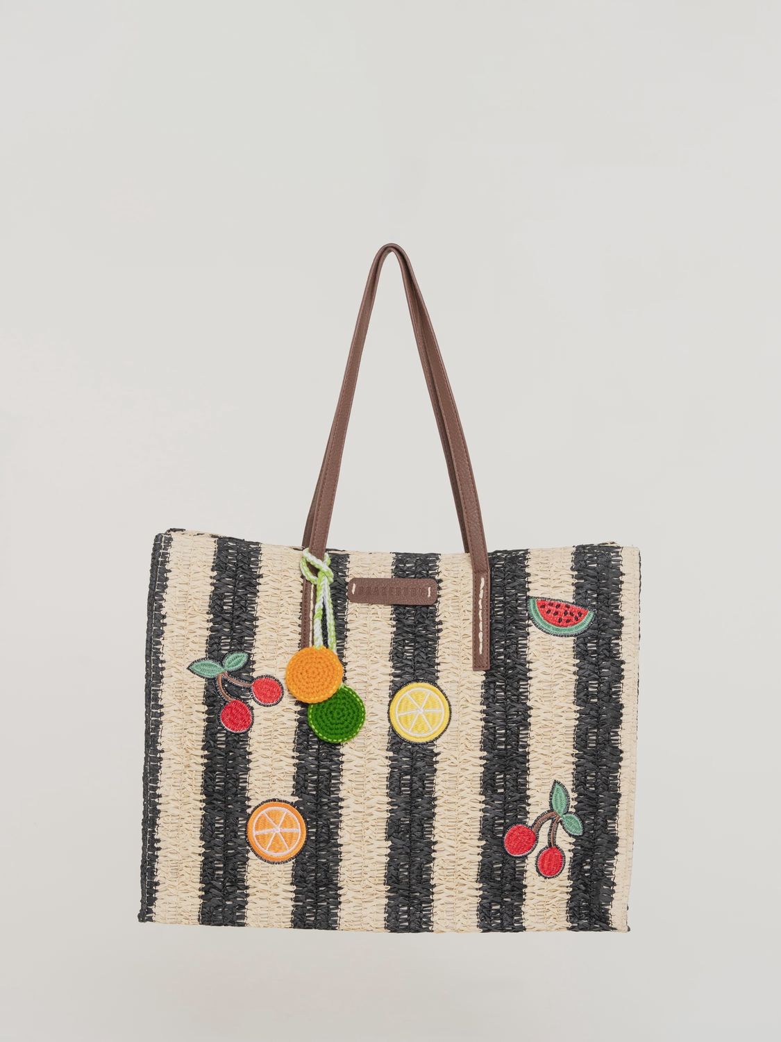 Arcade Raffia Stripe Beach Bag