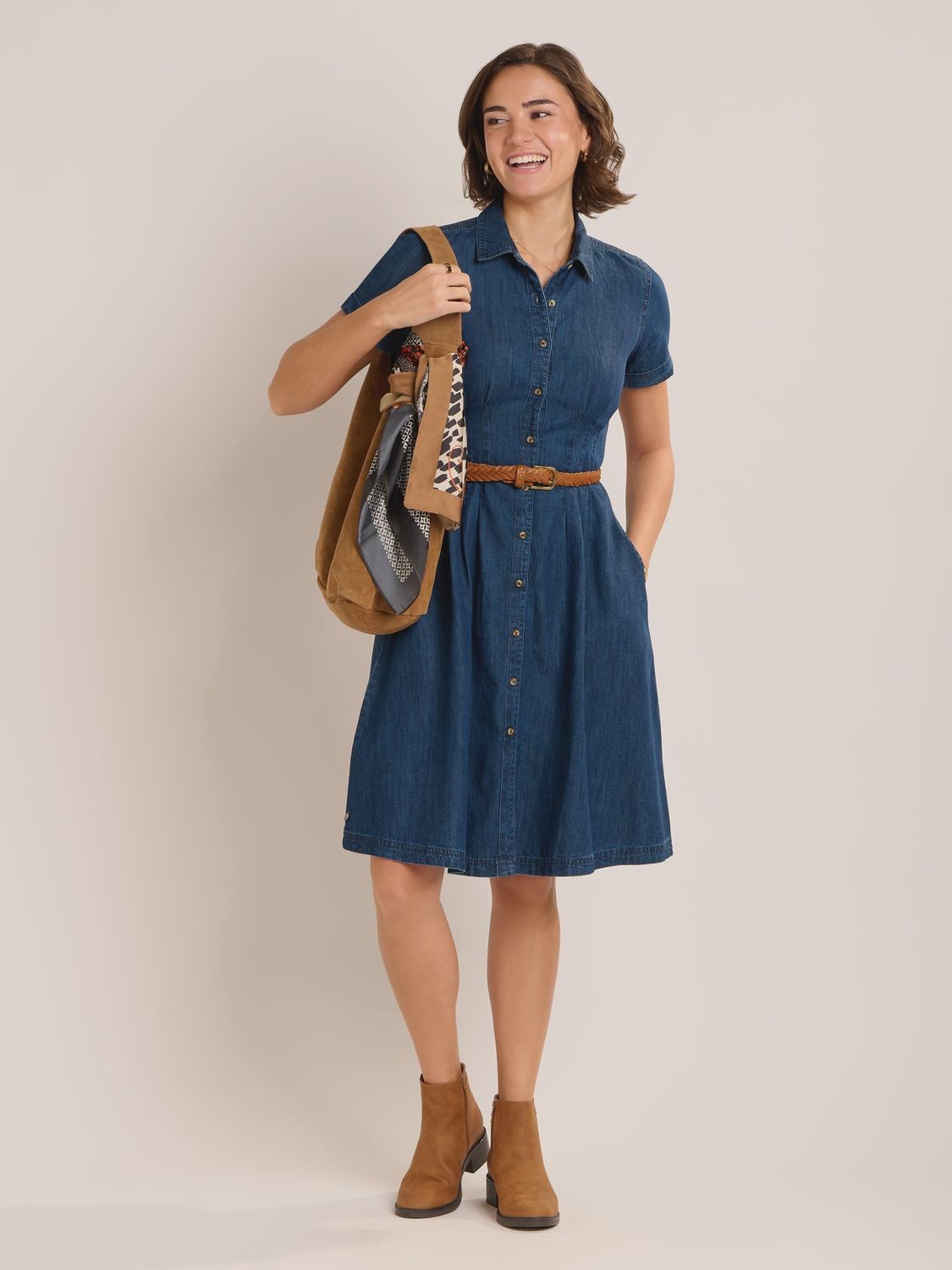 Antonia Knee Length Denim Dress