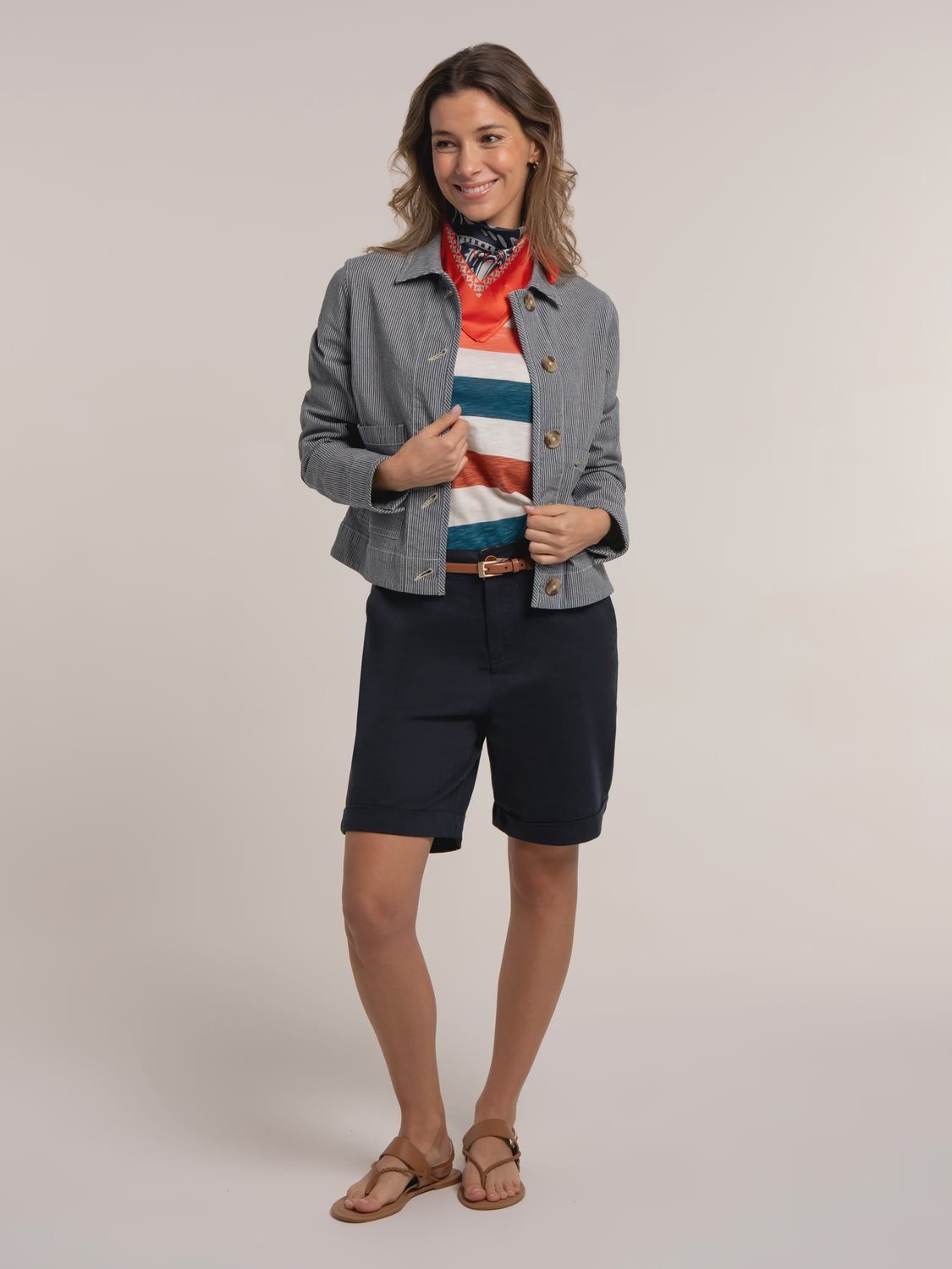 Odalys Stripe Jacket Blue