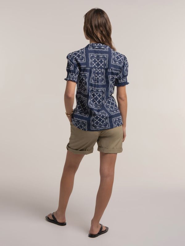 Marine Embroidered Blouse Navy