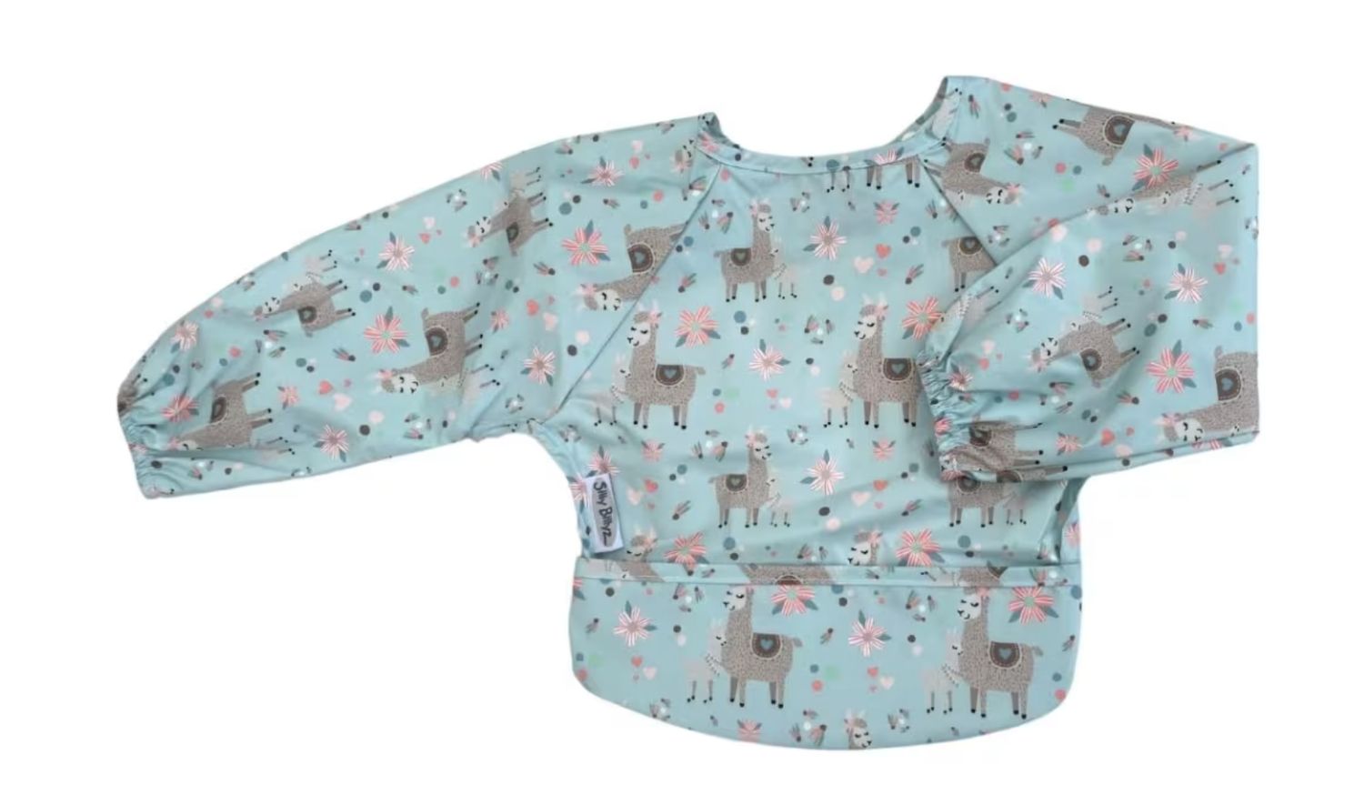 Wipe Clean Nylon Small Bib Long Sleeve Llama 124233