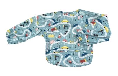 Wipe Clean Nylon Small Long Sleeve Bib Road Map 124241