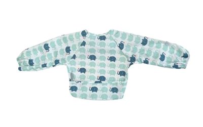 Wipe Clean Nylon Small Long Sleeve Bib Elephant Love 124245