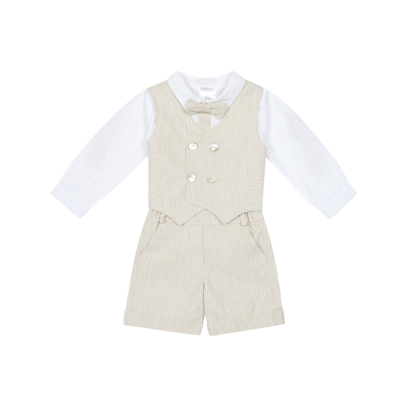 Boy's Beige Stripe 3 Piece Set DBV26622