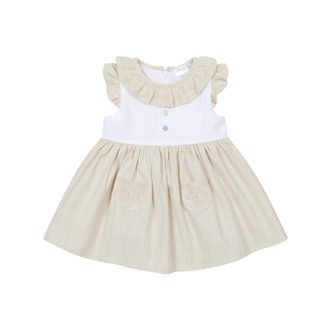 Girl's Beige Stripe Dress DBV26410