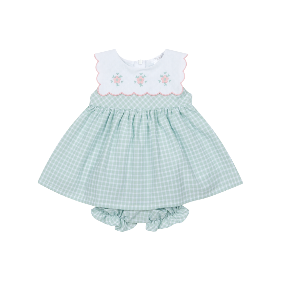 Baby Girl's Pale Green Gingham Dress &amp; Bloomers DBV26312
