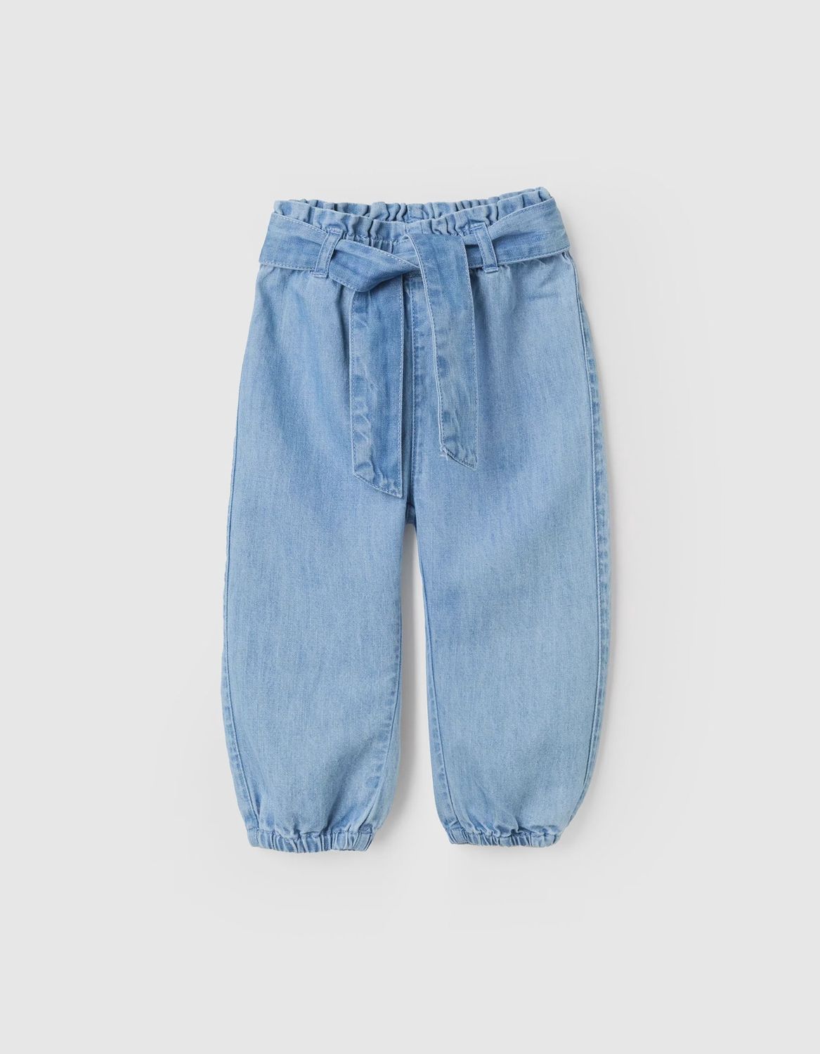 Baby Girl's Denim Paperbag Waist Jeans