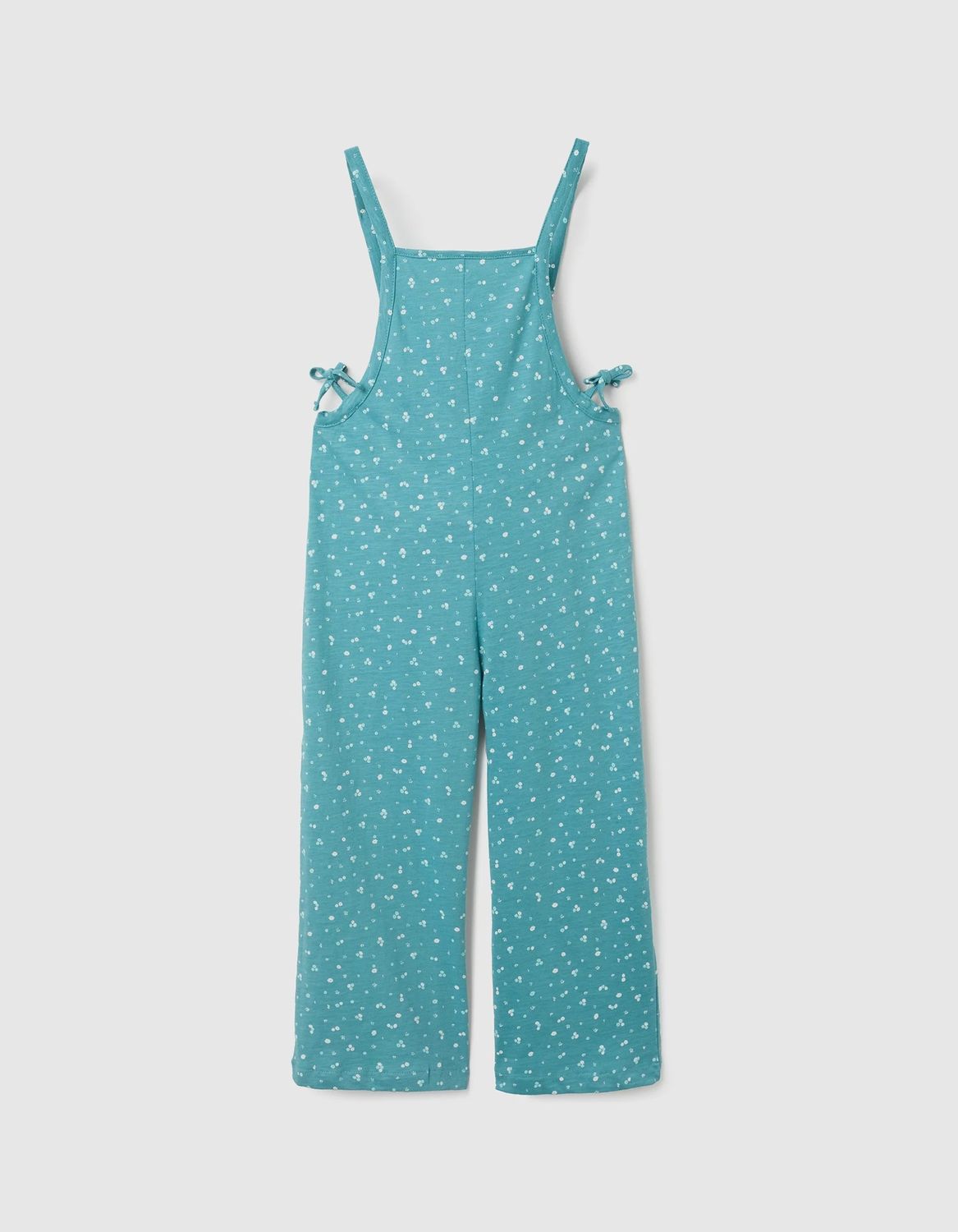 Girl's Turquoise Floral Jumpsuit