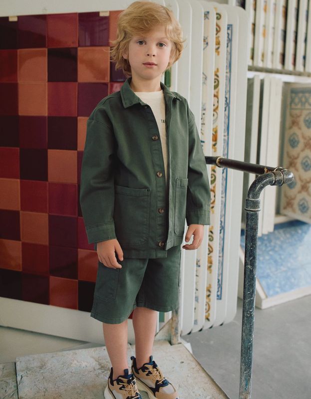 Boy's Khaki Twill Overshirt Jacket