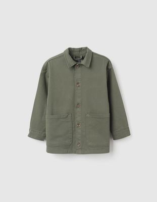 Boy's Khaki Twill Overshirt Jacket