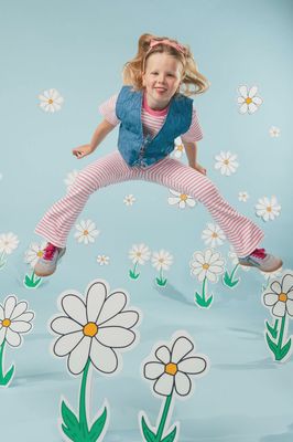Dolores Pink Spots Flared Trousers