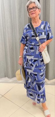 Cobalt Print Dress COL13230