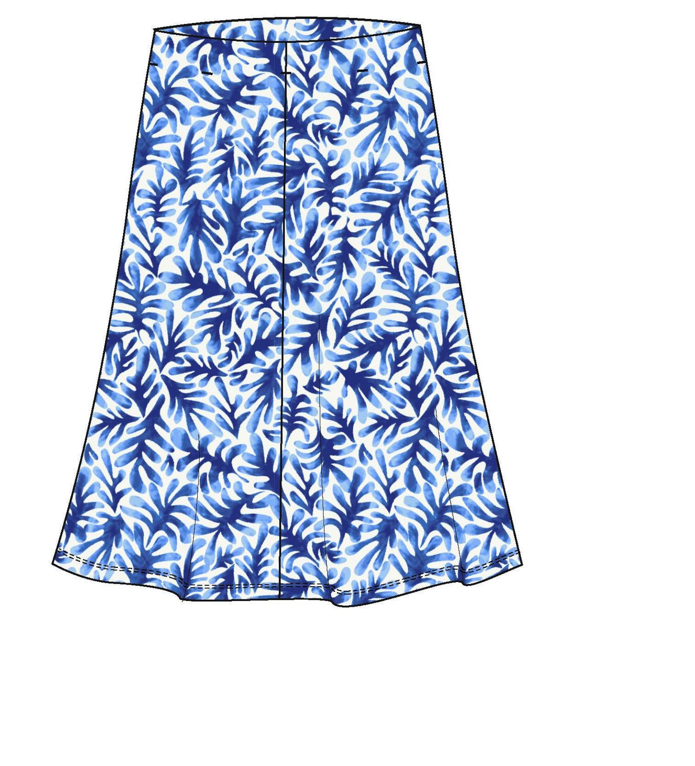 Deep Cobalt Floral Skirt 220362