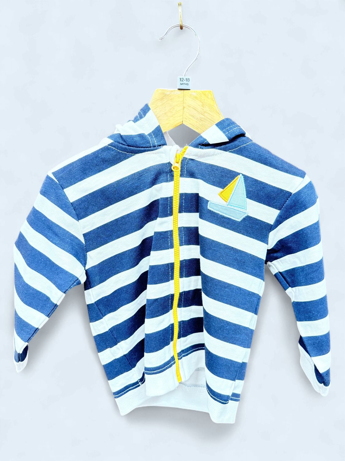 Baby Boy's Navy/White Stripes Full Zip Hoodie 936079-0001
