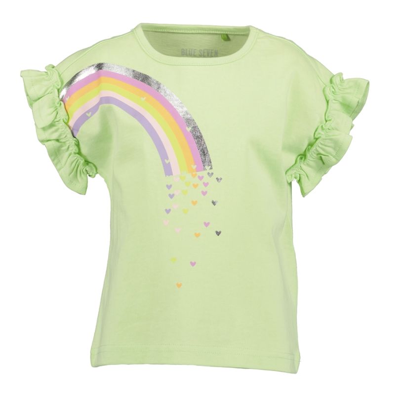 Girl's Mint Rainbow Ruffle Sleeve Top 702386-4131