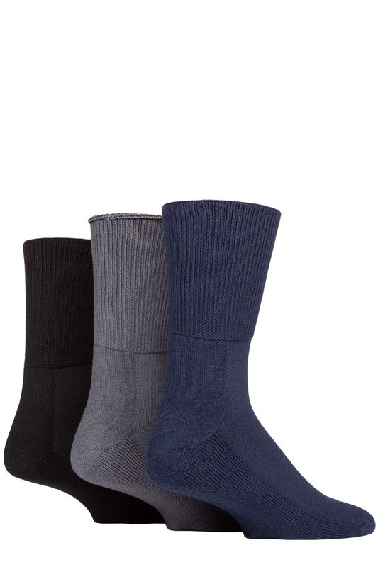 Mens Bamboo Cushioned Foot Diabetic Socks 3 Pack IOMBD