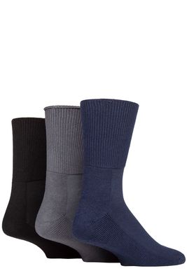 Mens Bamboo Cushioned Foot Diabetic Socks 3 Pack IOMBD
