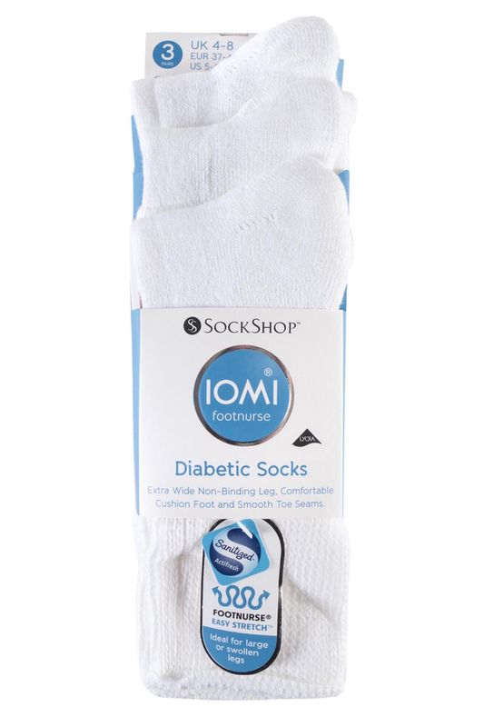 Ladies Cushioned Foot Diabetic Socks 3 Pack IOLDS