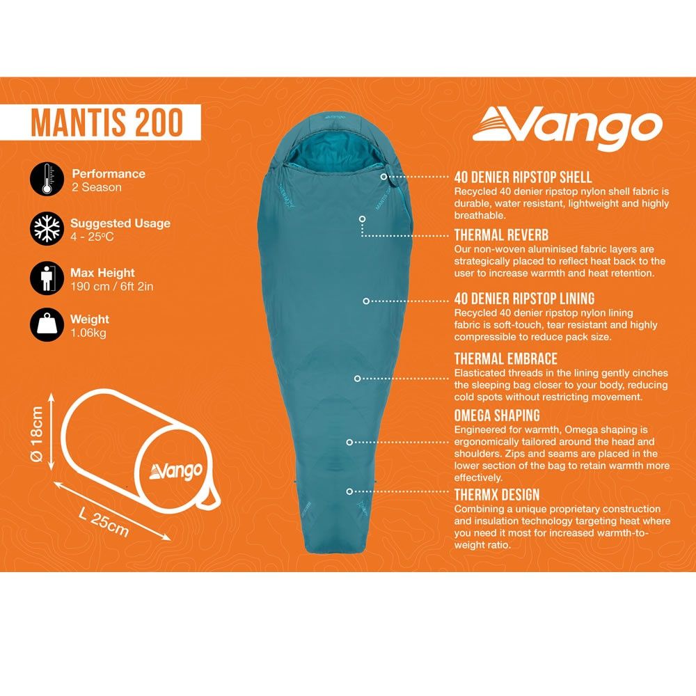 MANTIS 200 Sleeping Bag - Deep Lagoon