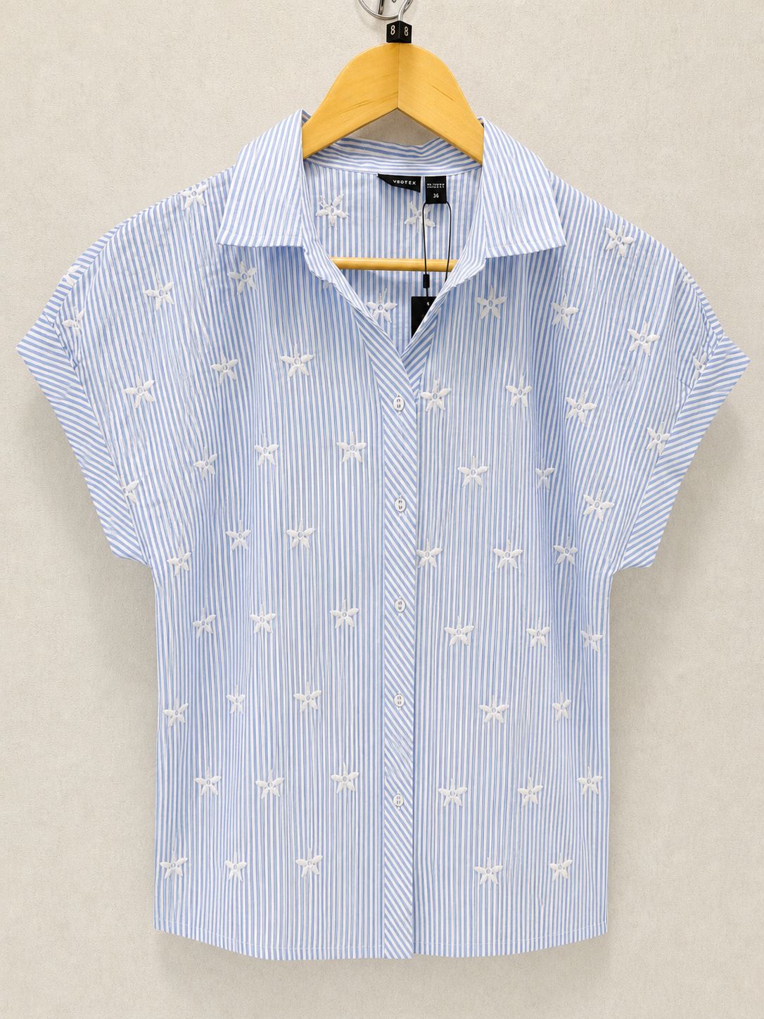 Sky Blue Striped Blouse 220495
