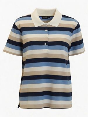 Deep Cobalt Striped Polo Shirt 220342