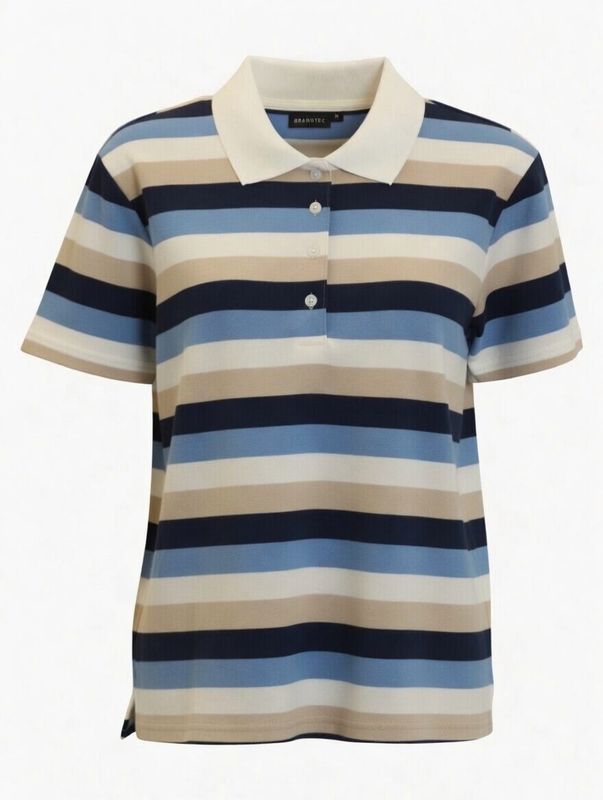 Deep Cobalt Striped Polo Shirt 220342