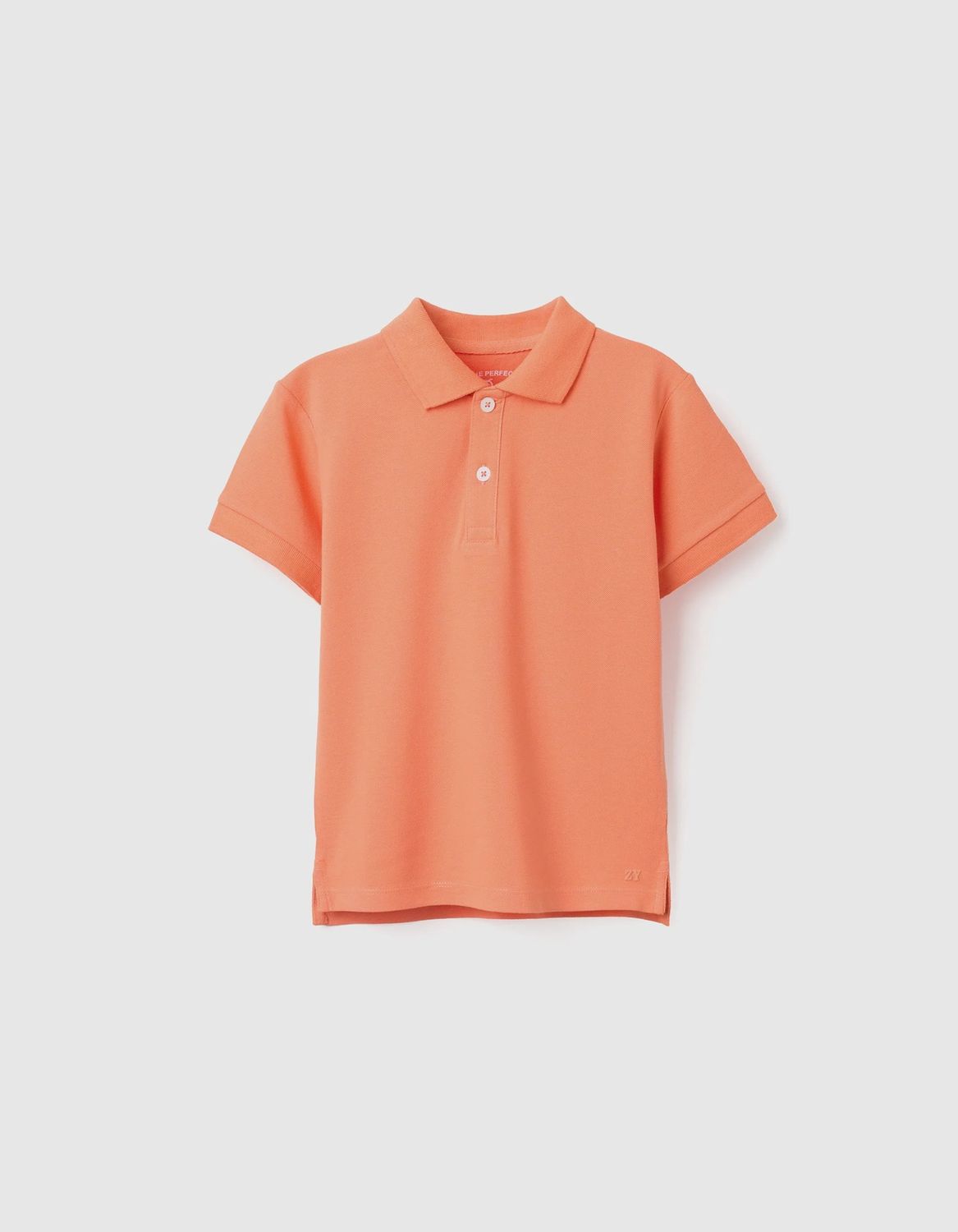 Boy's Short Sleeve Cotton Piqué Polo Shirt - Dark Orange