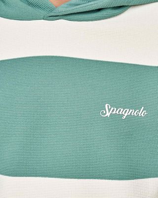 Boy's Striped Hoodie -  Beige/Green