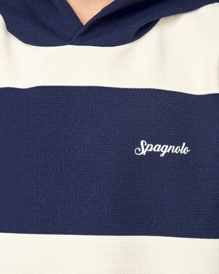 Boy's Striped Hoodie -  Beige/Navy Blue