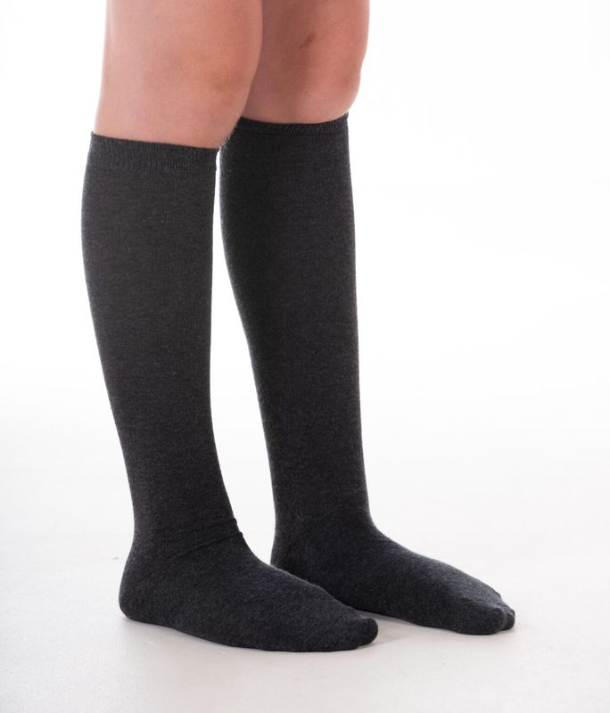 Graduate Junior 2 Pack Knee High Socks - Charcoal