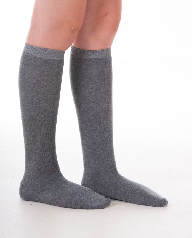 Graduate Junior 2 Pack Knee High Socks - Light Grey