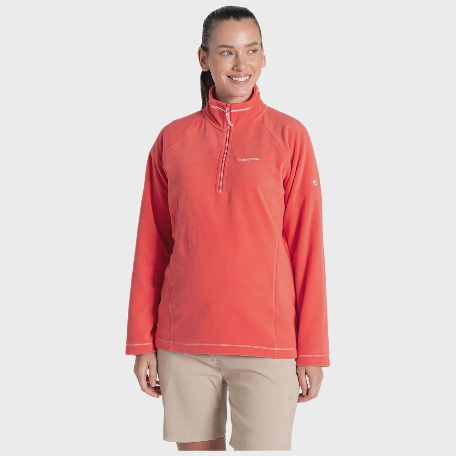 Women's Miska VI Half Zip Fleece Deep Coral, Size: 10