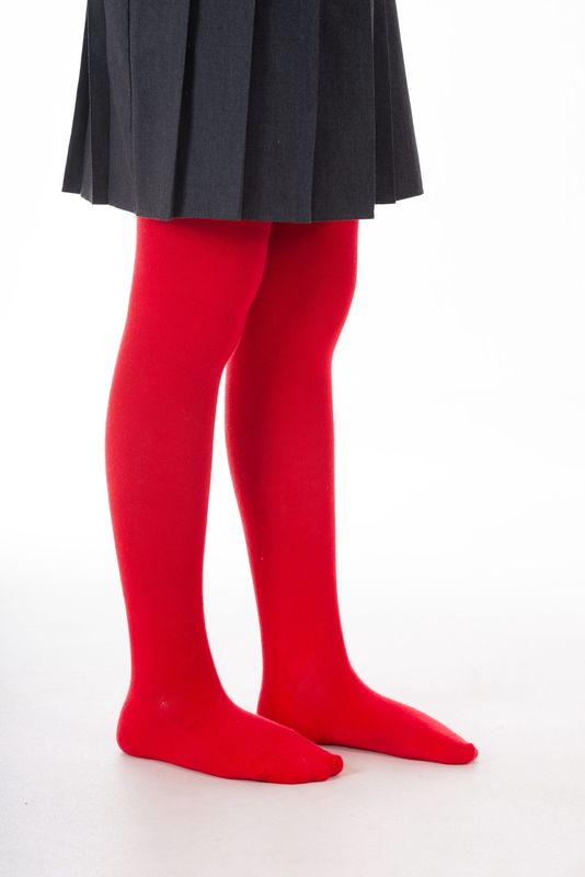 Junior Sunset 2 Pack Cotton Soft Tights | Red