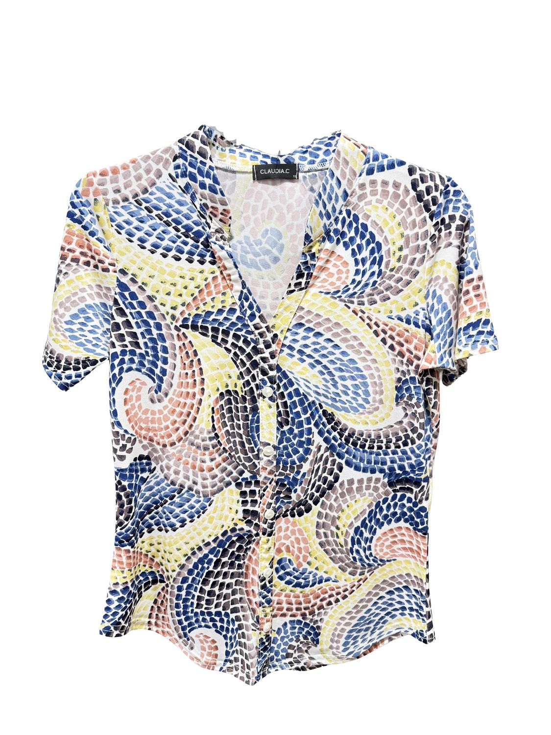 Mosaic Print Top COL13460 - Multicolour, Size: 10