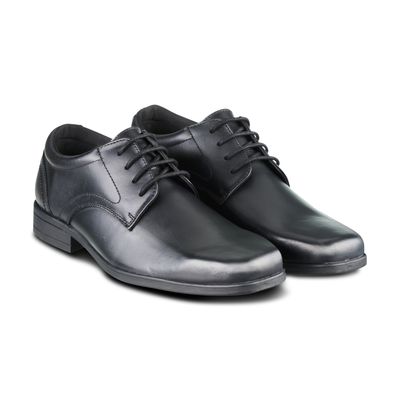 Thomas Black Leather Lace Up Shoe - Junior