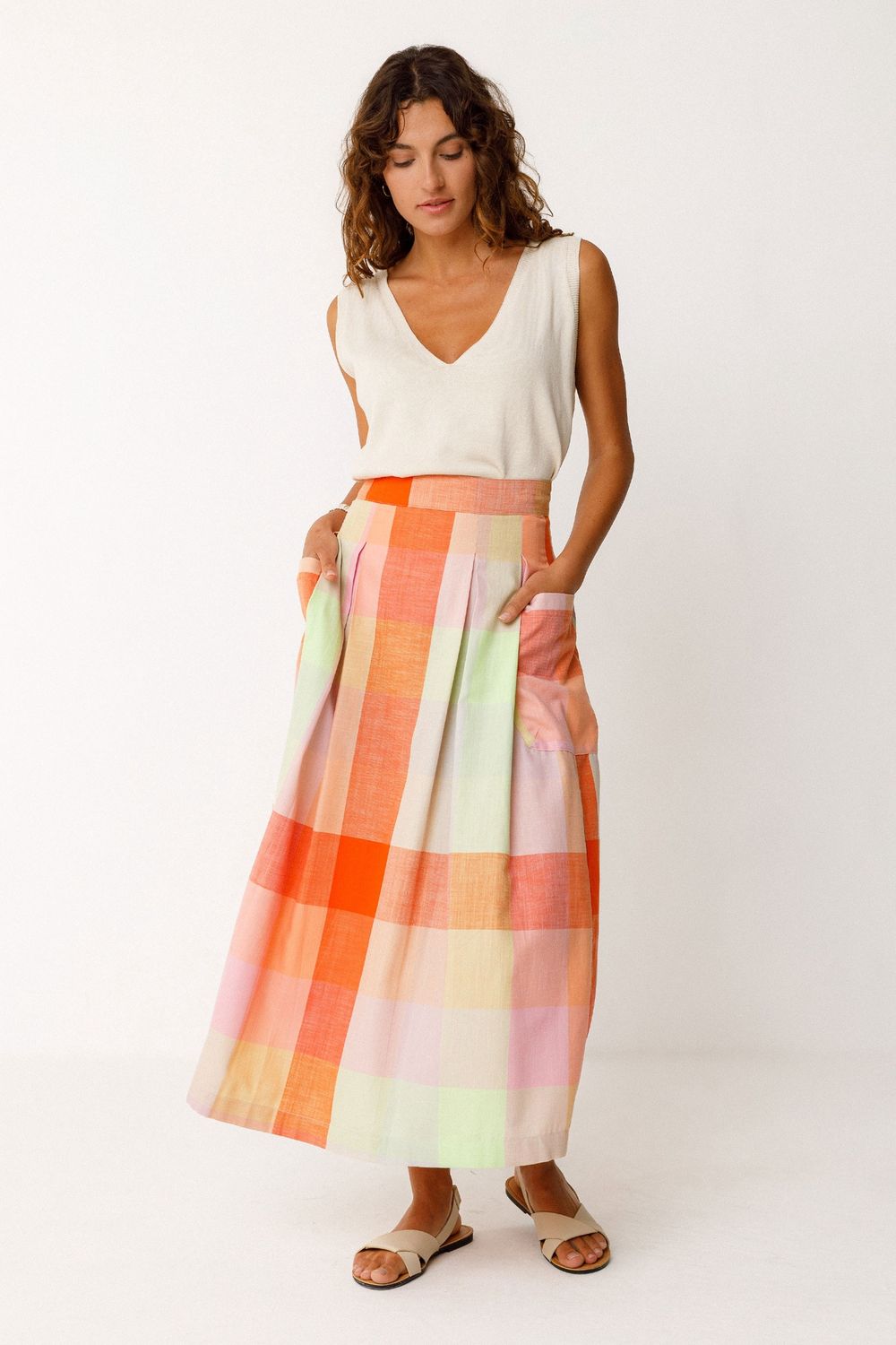 IRAMA-GOTS Skirt in Checks, Size: 8, Style: SSK00675-ZML