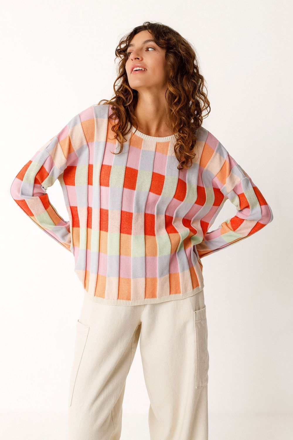 Bita - GOTS Sweater in Pink/Peach, Size: 8, Style: SSW00803-6R3